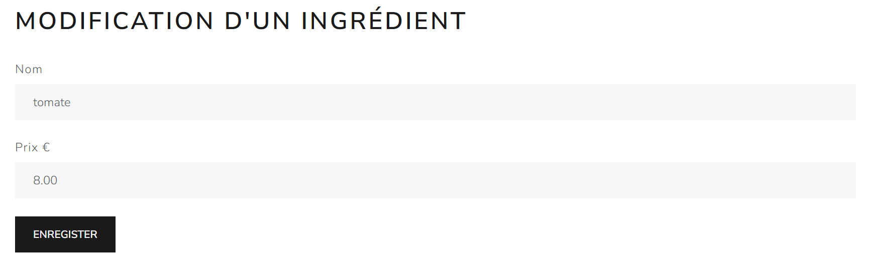 Modif Ingredient